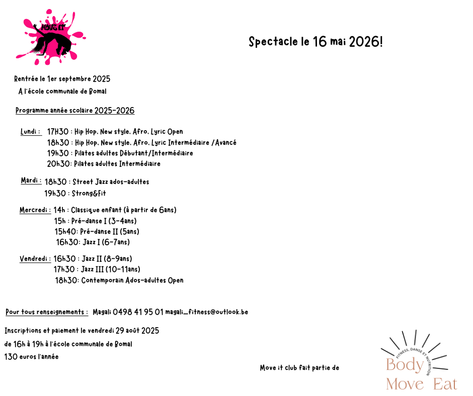 Horaire 2025-2026